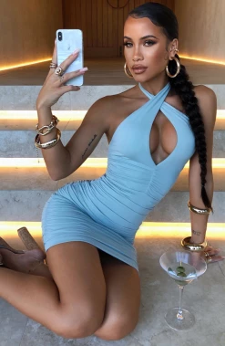 M.T Soraya Mini Dress - Sage BACK IN