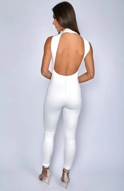 Babyboo Fashion Take It Or Leave It Jumpsuit - White Playsuits + Jumpsuits