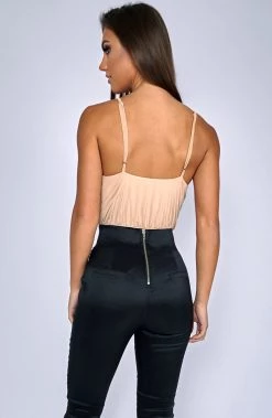 Babyboo Fashion Shady Vibes Bodysuit Leotard - Beige Tops