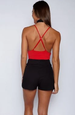 Babyboo Fashion Tops Hot Right Now Bodysuit Onepiece - Red