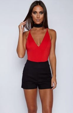 Babyboo Fashion Tops Hot Right Now Bodysuit Onepiece - Red