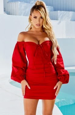 Z.Y Tiffany Mini Dress - Burgundy NEW ARRIVALS