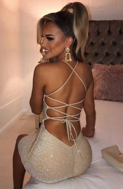 Y.Z Tati Mini Dress - Gold Sparkle