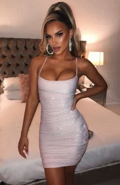 Y.Z Tati Mini Dress - Pink Sparkle NEW ARRIVALS