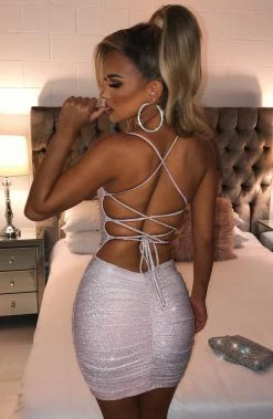 Y.Z Tati Mini Dress - Pink Sparkle NEW ARRIVALS