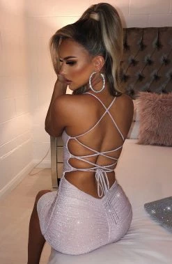 Y.Z Tati Mini Dress - Pink Sparkle NEW ARRIVALS