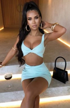 M.T NEW ARRIVALS Teliyah Crop - Mint