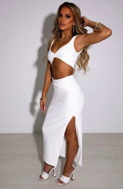 M.T Teliyah Maxi Skirt - White NEW ARRIVALS