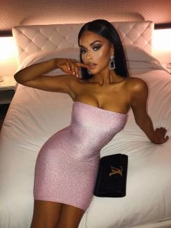 C.F NEW ARRIVALS Tila Mini Dress - Pink Sparkle