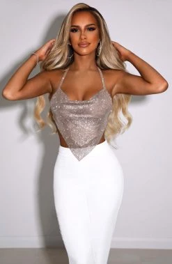 C.F NEW ARRIVALS Valery Diamante Top - Gold