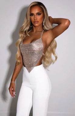 C.F NEW ARRIVALS Valery Diamante Top - Gold