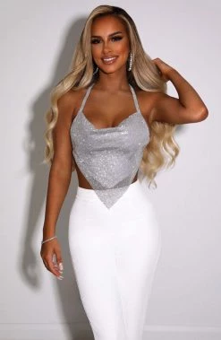 C.F Valery Diamante Top - Silver