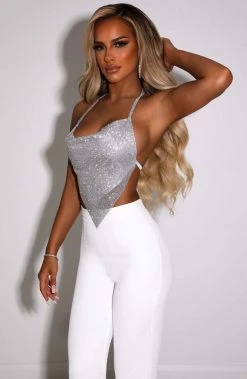 C.F Valery Diamante Top - Silver