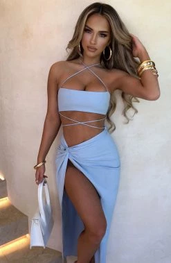 L.F Vivianna Maxi Skirt - Baby Blue