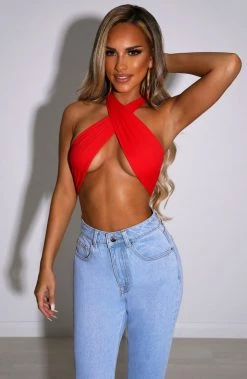 L.F Xavia Top - Red BACK IN