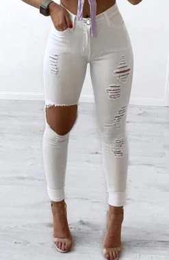 V.B Leah Jeans - White CLOTHING