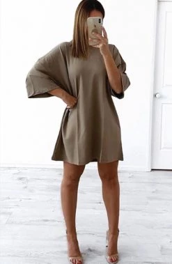 F.I Shani Grimmond X Babyboo - No Thanks Shirt Dress - Mocha Dresses
