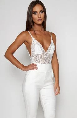 Babyboo Fashion Hot Dam Lingerie Onepiece - White Tops
