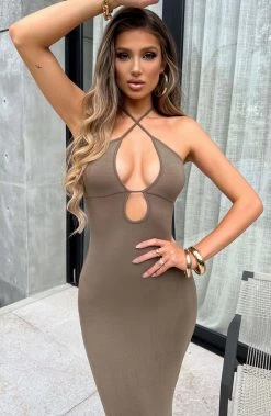 L.F Indria Maxi Dress - Khaki NEW ARRIVALS