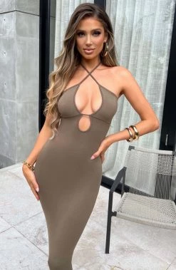 L.F Indria Maxi Dress - Khaki NEW ARRIVALS