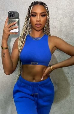 S.L NEW ARRIVALS Jae Luxe Crop - Electric Blue