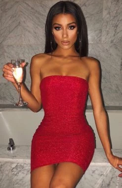 F.I Tila Mini Dress - Red Sparkle