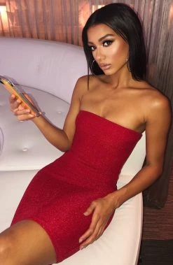 F.I Tila Mini Dress - Red Sparkle