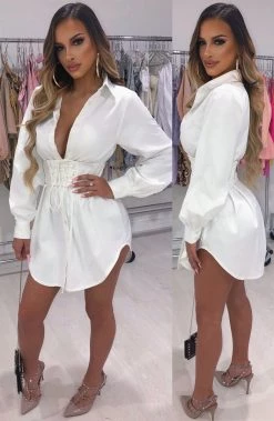 L.F Lenette Shirt Dress - White NEW ARRIVALS