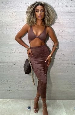 L.F Marina Maxi Skirt - Chocolate NEW ARRIVALS