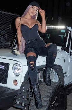 W.K NEW ARRIVALS Shani Grimmond X Babyboo - Feelin It Jeans - Black