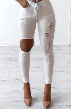 V.B Leah Jeans - White CLOTHING