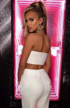 Z.Y NEW ARRIVALS Lailani Diamante Bandeau - White