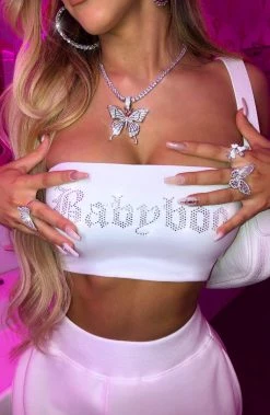 Z.Y NEW ARRIVALS Lailani Diamante Bandeau - White